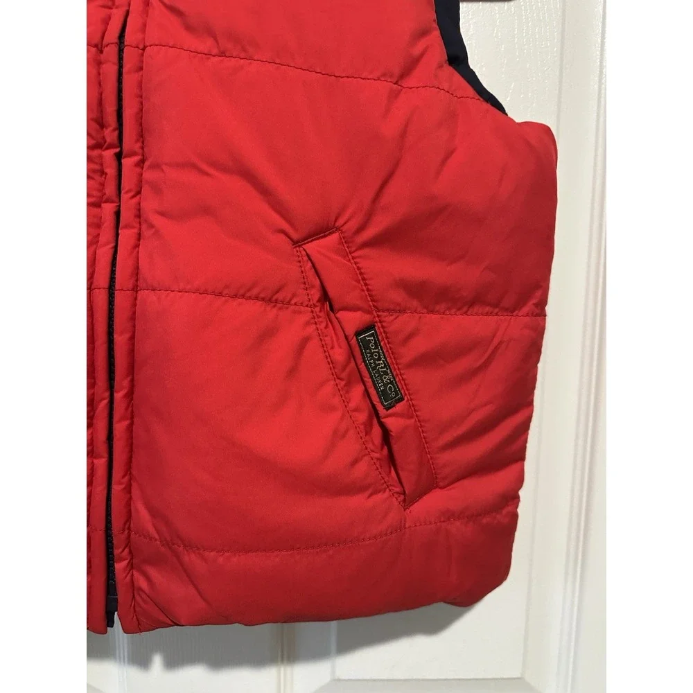 Polo Ralph Lauren Down Puffer Vest Boy's Size 5 Navy‎ Blue & Red Reversible